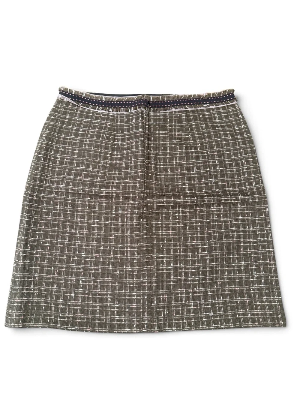 Rebecca Taylor Vintage Brown & Pink Tweed Mini Skirt Women’s Size 8 Lined Zipper